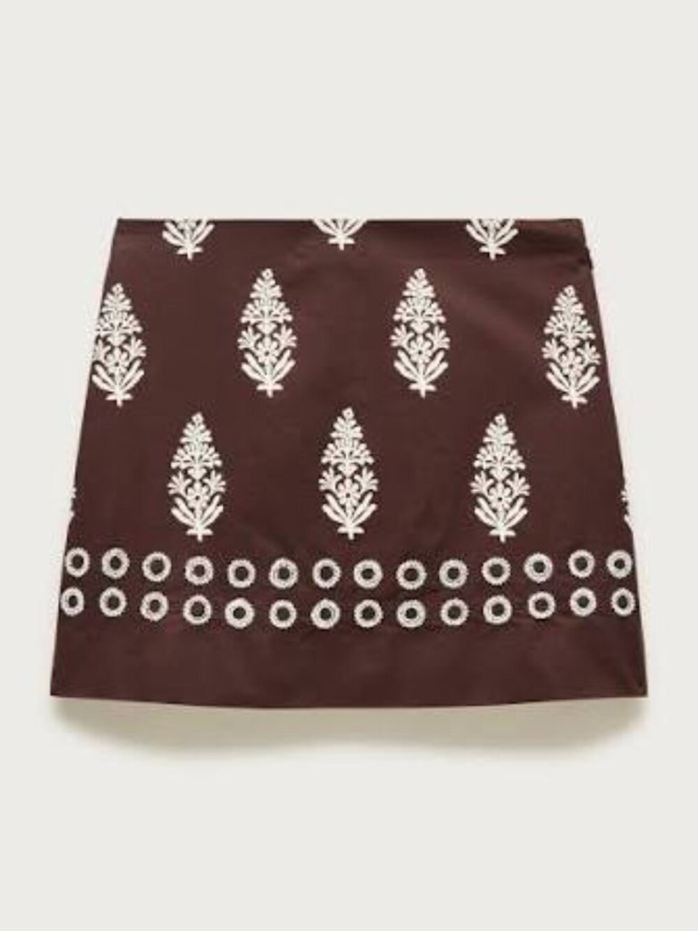 J Crew Fairfax mini skirt in beaded cocoa block print Size 4 NWT